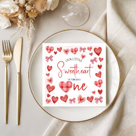 Sweetheart First Birthday Party Napkin Pappersservett