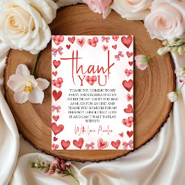 Sweetheart First Birthday Thank You Card Inbjudningar