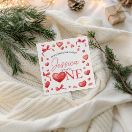 Sweetheart Heart One Birthday Napkin Pappersservett