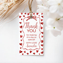 Sweetheart Heart Thank You Favor Tags Presentetikett