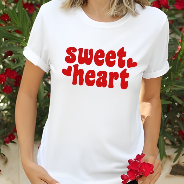 SweetHeart Modern Womens Valentines day T Shirt (Skapare uppladdad)
