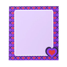 Sweetheart Red & Purple Hearts  Anteckningsblock