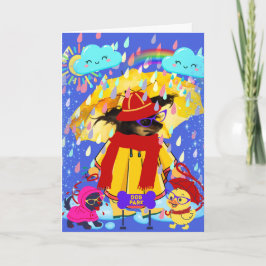 Sweetheart Walks In The Rain Greeting Card Kort