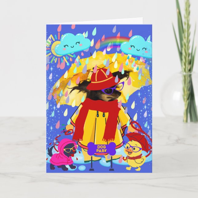 Sweetheart Walks In The Rain Greeting Card Kort (Framsida)