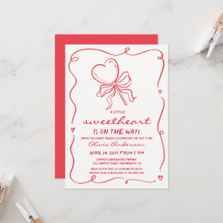 Sweetheart whimsical lollypop Baby Shower Inbjudningar