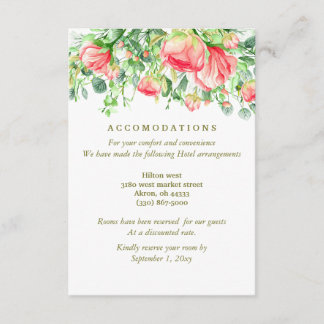 Sweetly Romantic | Inkvartering i Blommigt Bröllop Tilläggskort