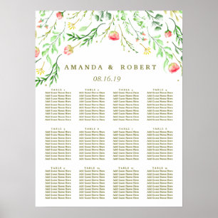 Sweetly Romantic   Sätesdiagram för Blommigt Bröll Poster