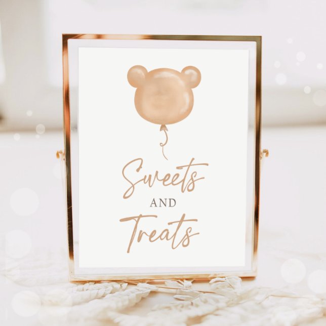 Sweets and Treats Teddy Bear Balloon Birthday  Poster (Skapare uppladdad)