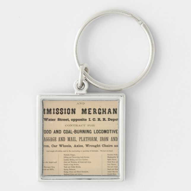 Swetland, Pratt och företag Fyrkantig Silverfärgad Nyckelring (Framsidan)