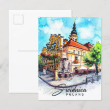 Swidnica Poland Watercolor Painting Travel