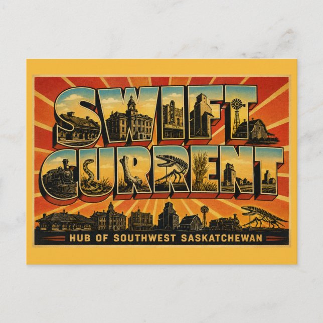 Swift Current Saskatchewan Southwest Hub Vykort (Framsida)