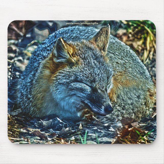 Swift Fox Asov på Löv Wildlife Mousepad Musmatta (Framsidan)
