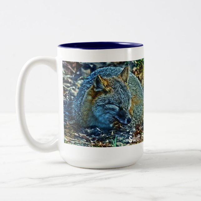 Swift Fox Wildlife Art Tea eller Coffee Mugg (Vänster)
