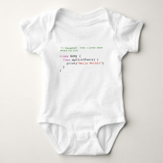 Swift Hello World Baby Jersey Body, Vit Tröja