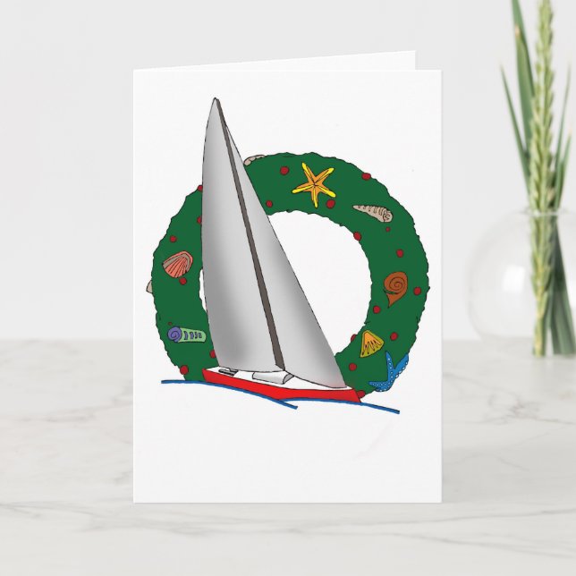 SWIFT SAILBOAT WREATH HELGKORT (Framsida)