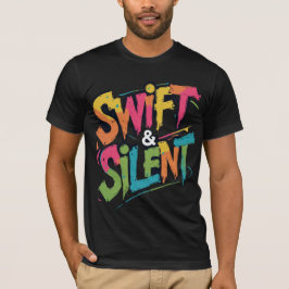 Swift & Silent Graffiti Stil Tee Shirt Bold Urban