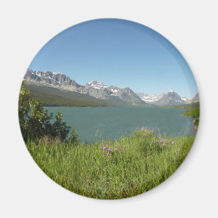 Swiftcurrent Lake utsikt över Glacier National Par Magnet