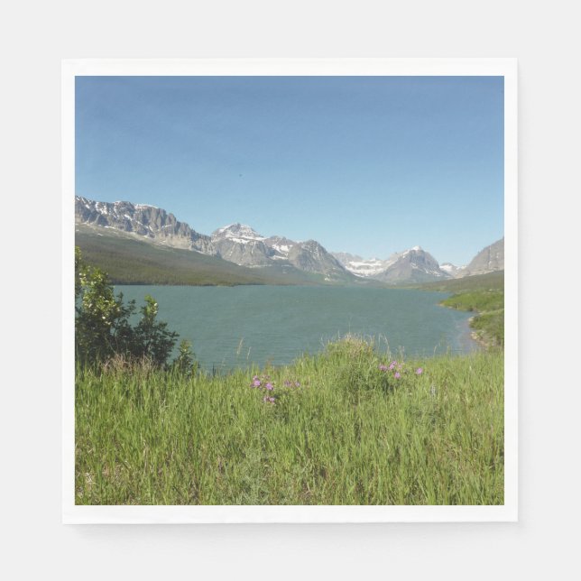Swiftcurrent Lake utsikt över Glacier National Par Pappersservett (Framsidan)
