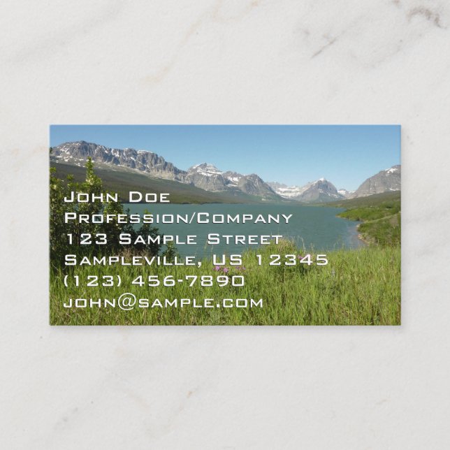 Swiftcurrent Lake utsikt över Glacier National Par Visitkort (Framsida)