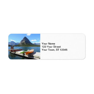 Swiftcurrent nationalpark för glaciär för returadress etikett