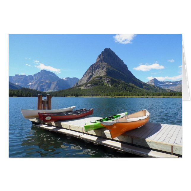 Swiftcurrent Sjö Boats - Glacier National Park OBS Kort (Framsidan Horizontal)