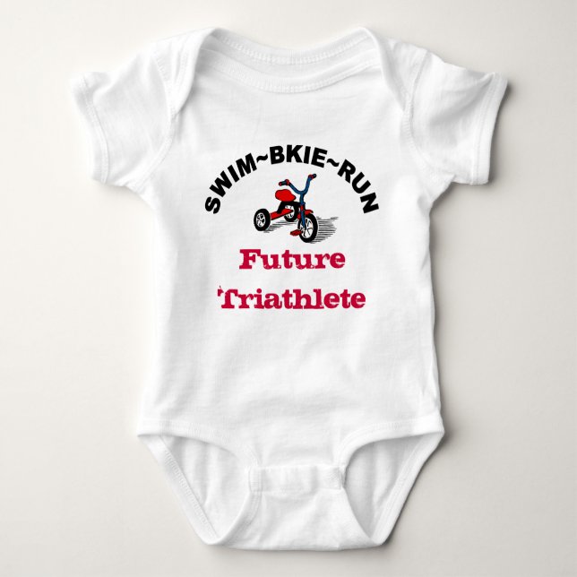 Swim~Bike~Run framtida Triathlete babyT-tröja Tröja (Framsida)