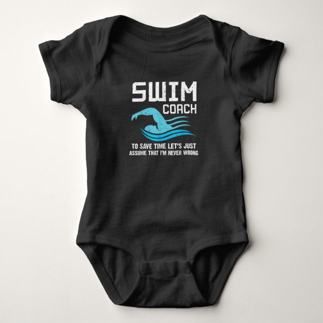 Swim Teacher Swimming Coach T Shirt (Framsida)