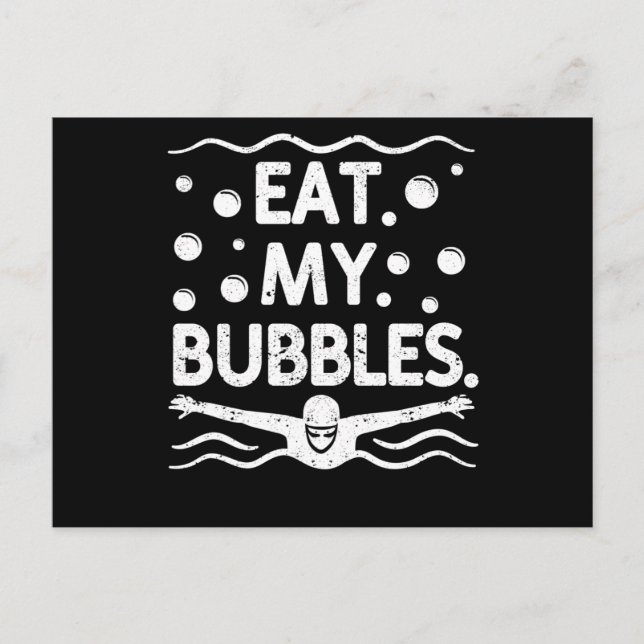 Swim team swimmer funny swimming lover vykort (Framsida)