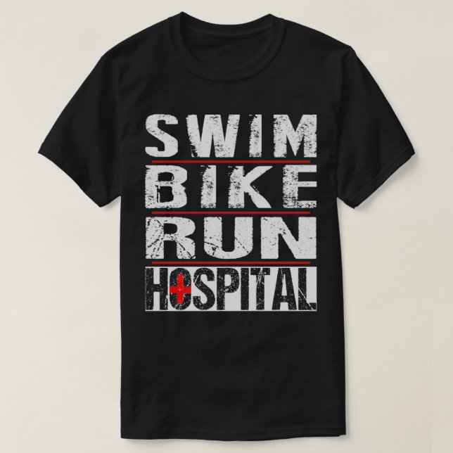 SwimBikeRunHospital Triathlon T Shirt (Design framsida)