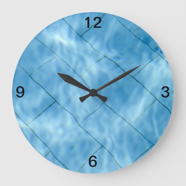 Swiming bassäng Wall Clock Stor Klocka (Framsida)