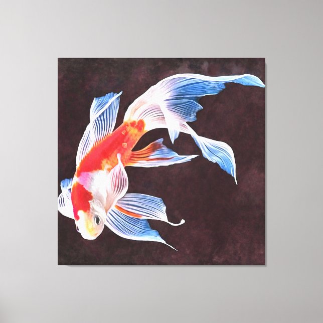 Swiming Goldfish Realistic Fine Art Canvastryck (Framsida)