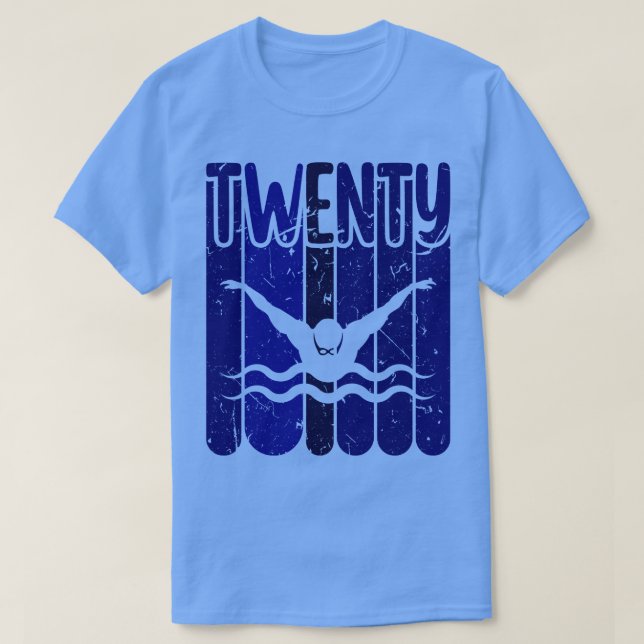 Swimmer 20:e födelsedagens simning t shirt (Design framsida)