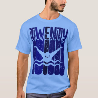 Swimmer 20:e födelsedagens simning t shirt