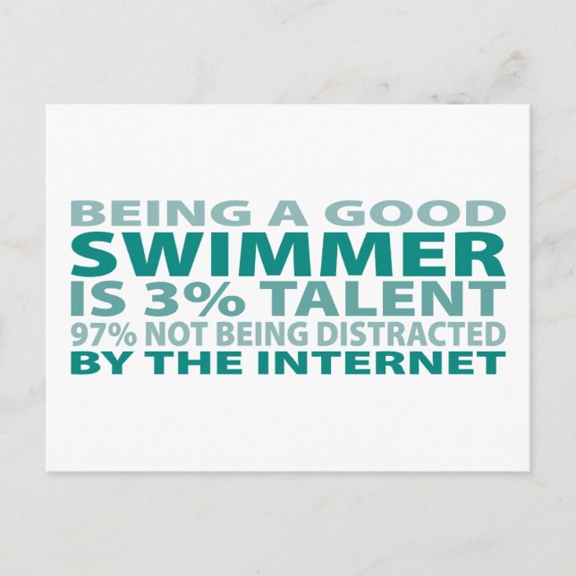 Swimmer 3 % Talent Vykort (Framsida)