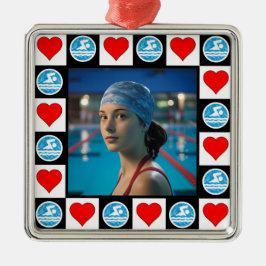 Swimmer Anpassningsbar Photo Swimming Diving jul Julgransprydnad Metall