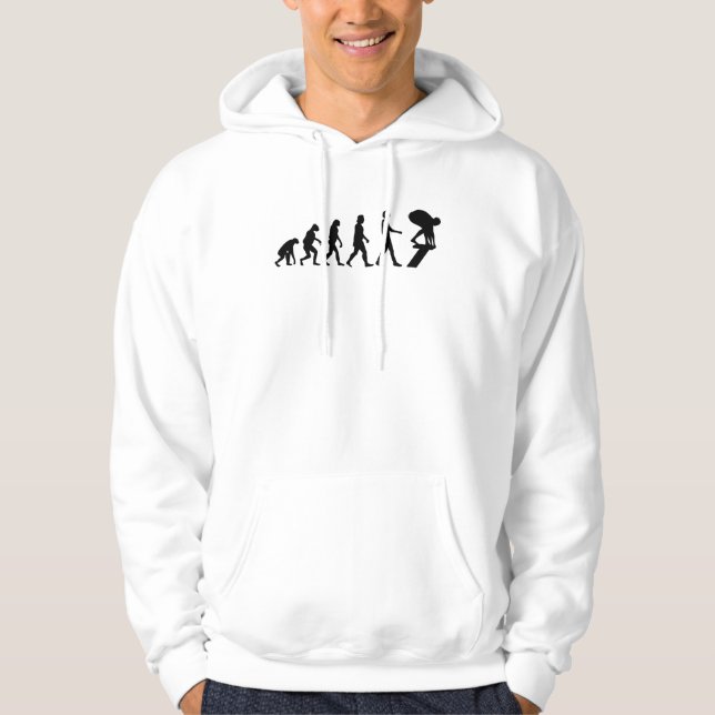 Swimmer Evolution Swimming Gift Hoodie (Framsida)