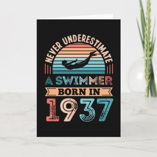 Swimmer, född 1937, 90:e födelsedagsswimming Gift Kort