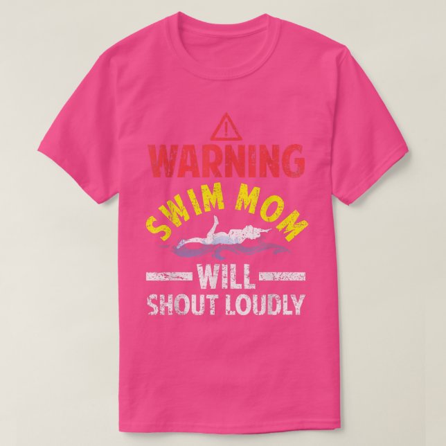 Swimmer Funny Warning Simma Mamma kommer att slå h T Shirt (Design framsida)