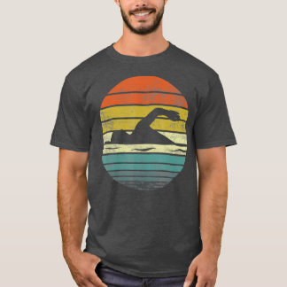 Swimmer Gifts Funny Retro Vintage Sunset Swim T Shirt