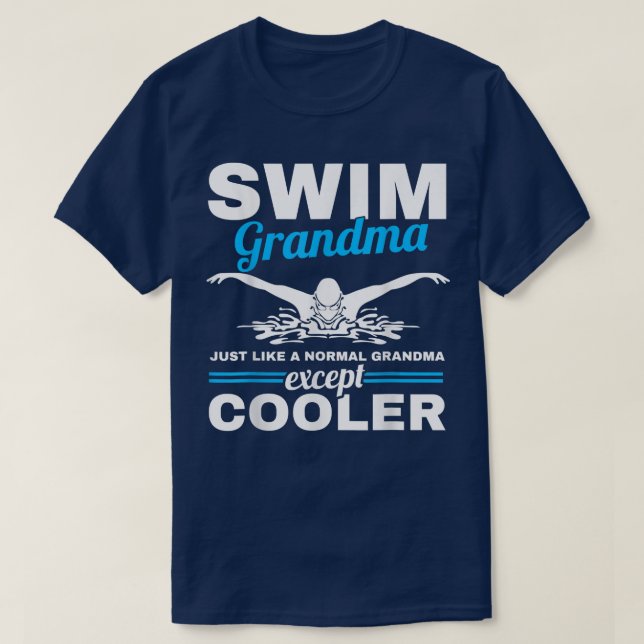 Swimmer Grandmor Simma Grandma Swimming  T Shirt (Design framsida)