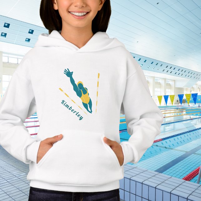 Swimmer Illustration Swimming Girls Namn Sports T Shirt (Skapare uppladdad)