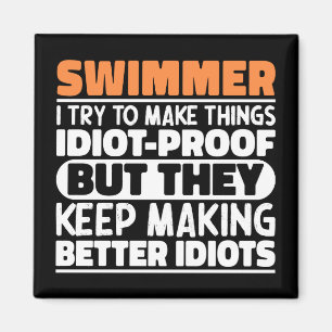 Swimmer jag försöker göra Sak Roliga meningar Cool Magnet