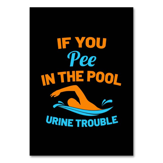 Swimmer Pee i Bassäng Bordsnummer (Framsidan)