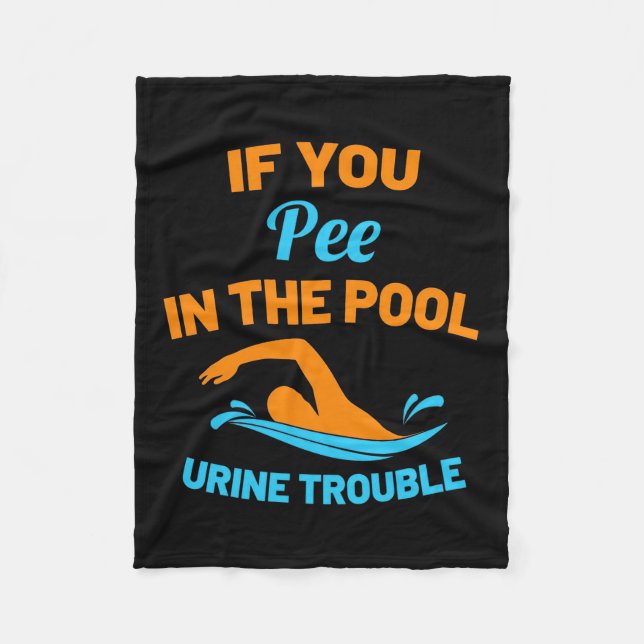 Swimmer Pee i Bassäng Fleecefilt (Framsidan)