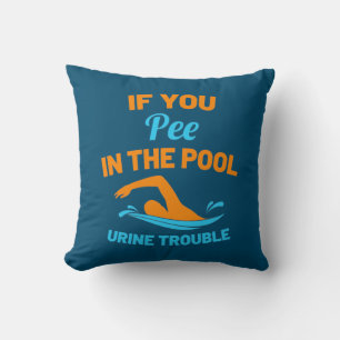 Swimmer Pee i Bassäng Kudde