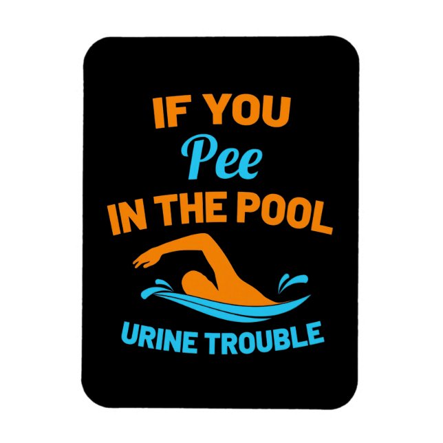 Swimmer Pee i Bassäng Magnet (Vertikal)