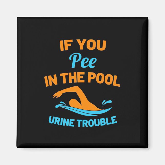 Swimmer Pee i Bassäng Magnet (Framsidan)