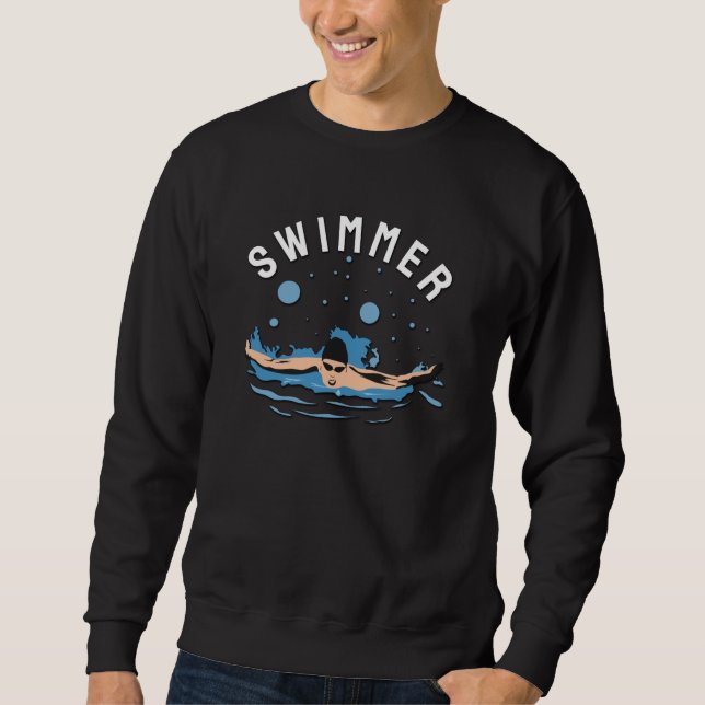 Swimmer - Perfekt design för simmare Lång Ärmad Tröja (Framsida)