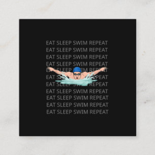 Swimmer Simma Kärlek Funny Swimming Boy Sport Fyrkantigt Visitkort