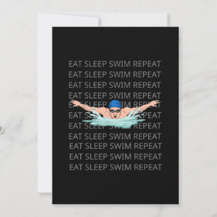 Swimmer Simma Kärlek Funny Swimming Boy Sport Julkort